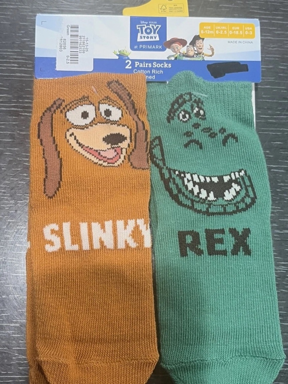 Pixar Baby 2-Pair Toy Story Socks 6-12 Months Toddler Primark Exclusive New